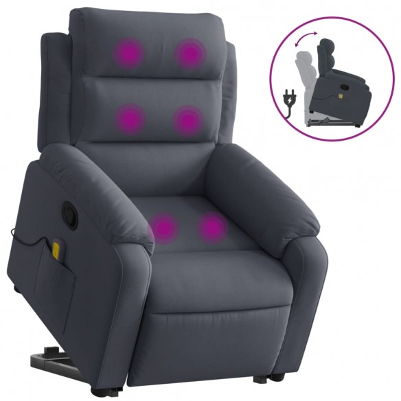 Fauteuil de massage inclinable Gris foncé Velours