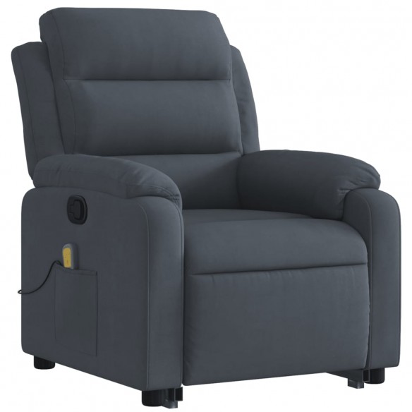 Fauteuil de massage inclinable Gris foncé Velours