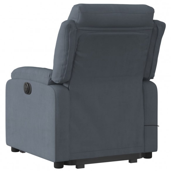 Fauteuil de massage inclinable Gris foncé Velours