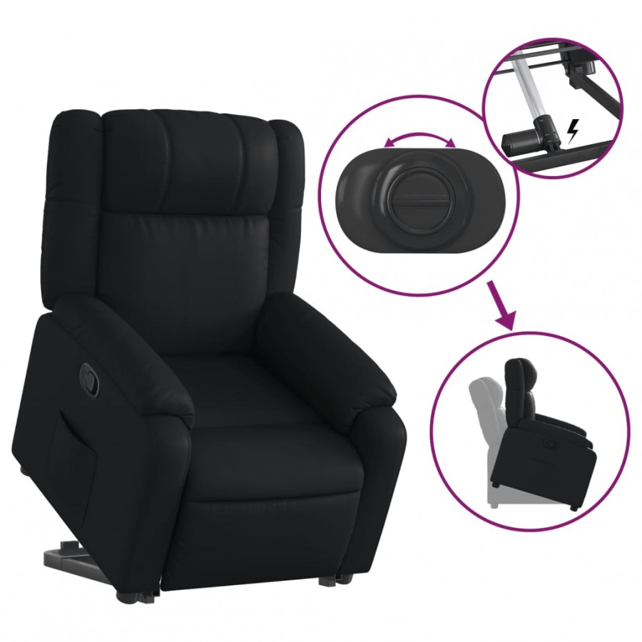 Fauteuil inclinable Noir Similicuir Fauteuil inclinable Noir Similicuir