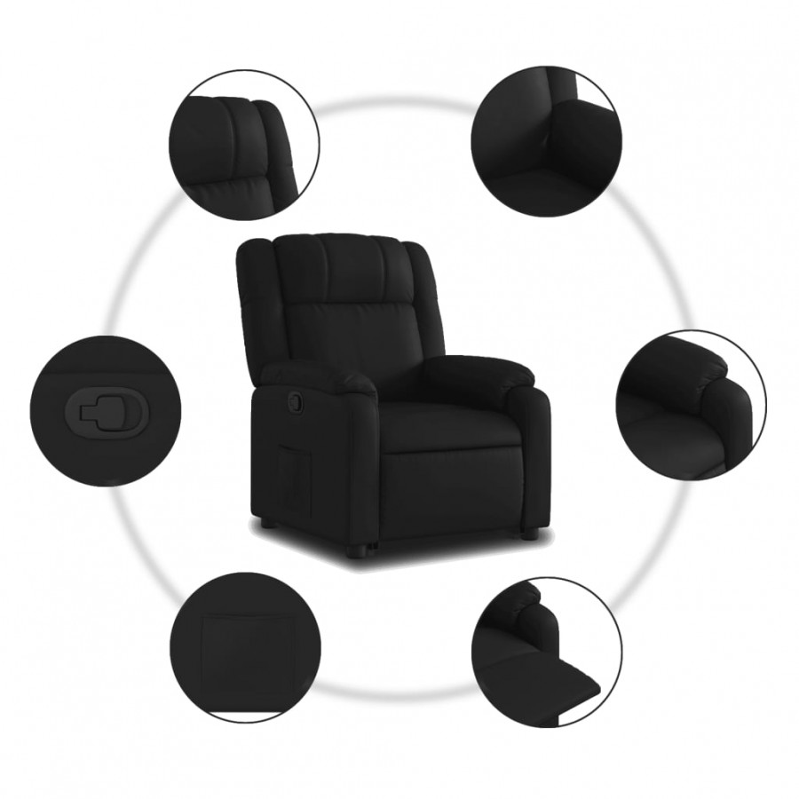 Fauteuil inclinable Noir Similicuir Fauteuil inclinable Noir Similicuir