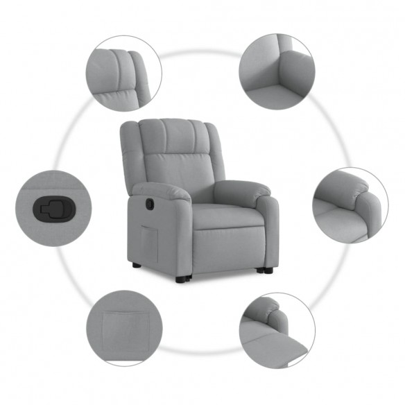 Fauteuil inclinable Gris clair Tissu