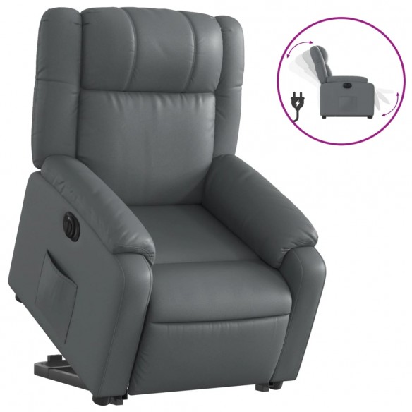 Fauteuil inclinable électrique gris similicuir