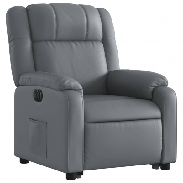 Fauteuil inclinable électrique gris similicuir