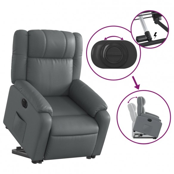 Fauteuil inclinable électrique gris similicuir