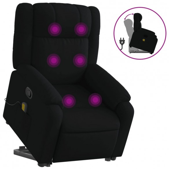 Fauteuil de massage inclinable Noir Tissu