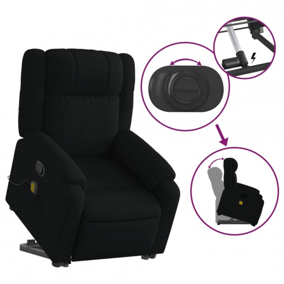 Fauteuil de massage inclinable Noir Tissu