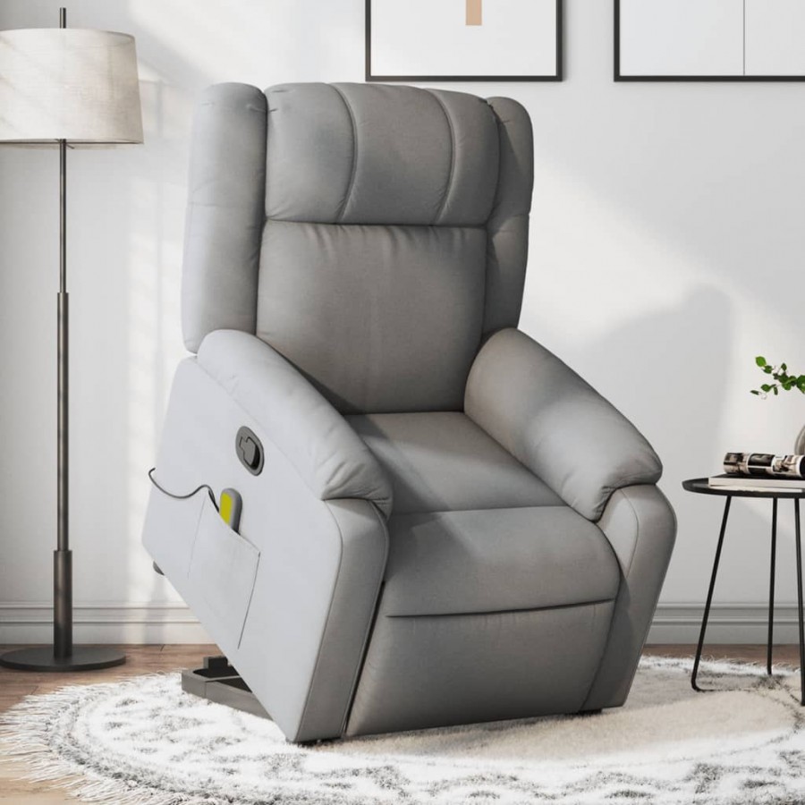 Fauteuil de massage inclinable Gris clair Tissu