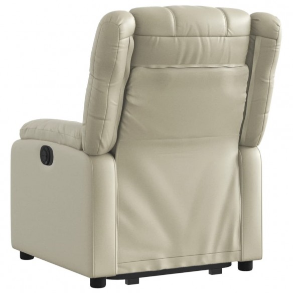 Fauteuil inclinable électrique crème similicuir