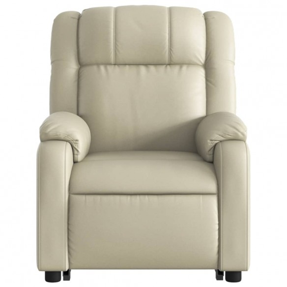 Fauteuil inclinable électrique crème similicuir