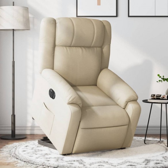 Fauteuil inclinable électrique crème tissu