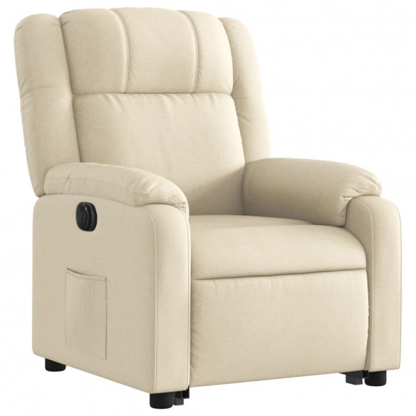 Fauteuil inclinable électrique crème tissu