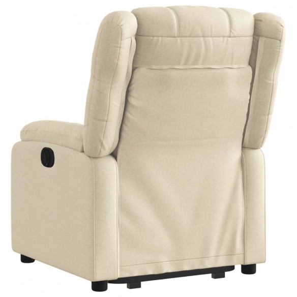 Fauteuil inclinable électrique crème tissu