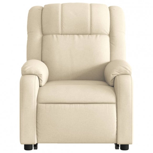 Fauteuil inclinable électrique crème tissu