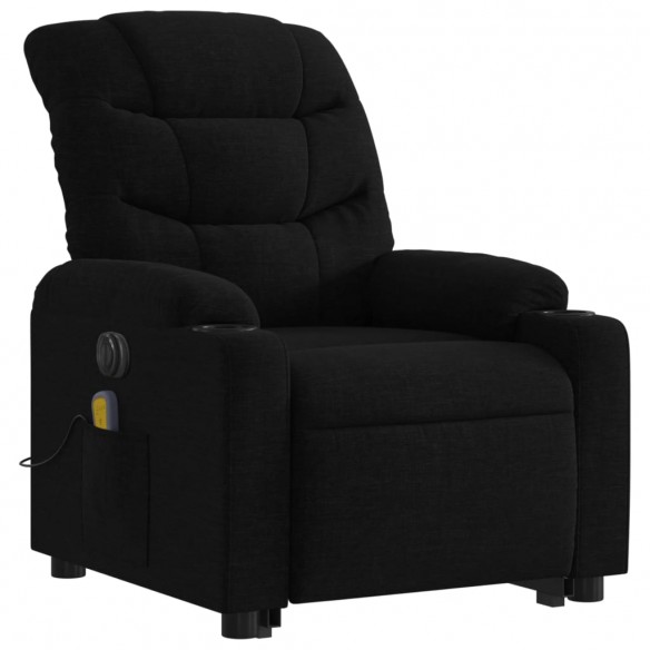 Fauteuil inclinable de massage électrique Noir Tissu