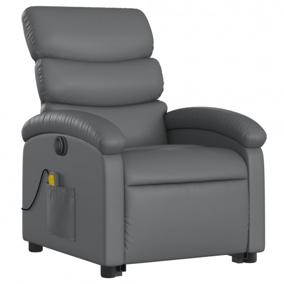 Fauteuil inclinable de massage électrique gris similicuir