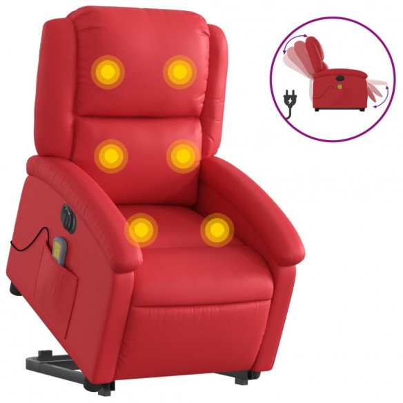 Fauteuil inclinable de massage électrique rouge similicuir