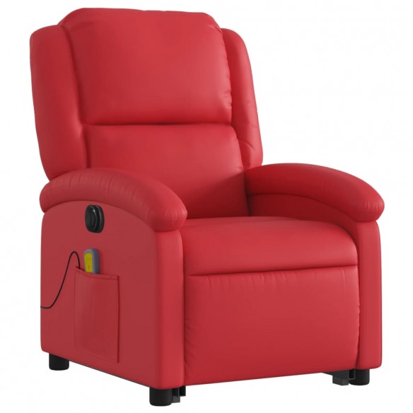 Fauteuil inclinable de massage électrique rouge similicuir