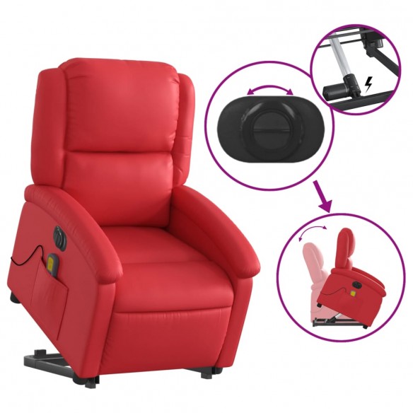 Fauteuil inclinable de massage électrique rouge similicuir