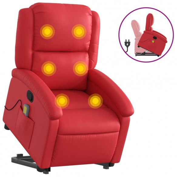 Fauteuil inclinable de massage Rouge Similicuir