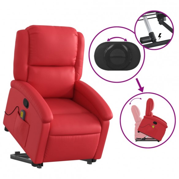 Fauteuil inclinable de massage Rouge Similicuir