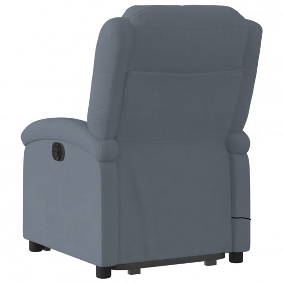 Fauteuil inclinable de massage électrique gris foncé velours