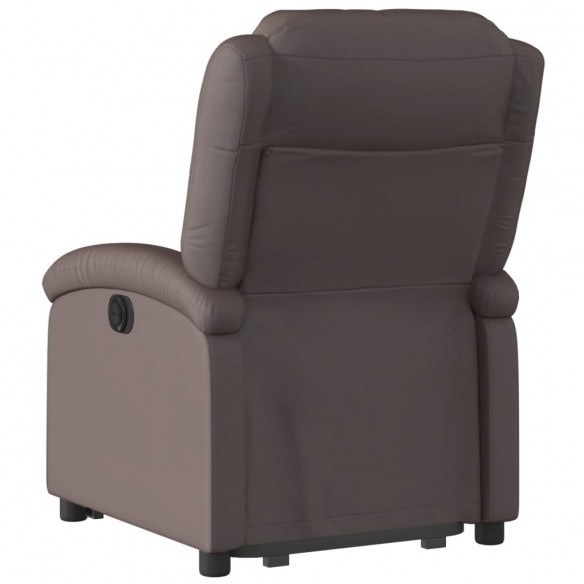 Fauteuil inclinable électrique marron foncé cuir véritable