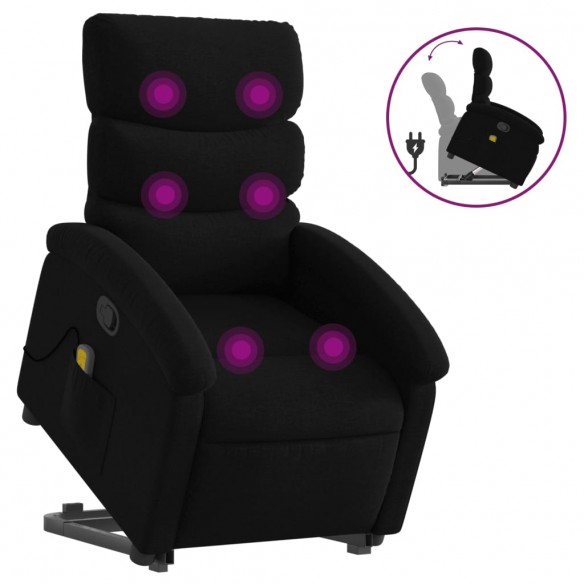 Fauteuil de massage inclinable Noir Tissu