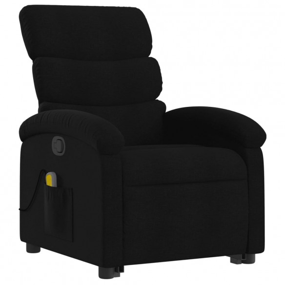 Fauteuil de massage inclinable Noir Tissu