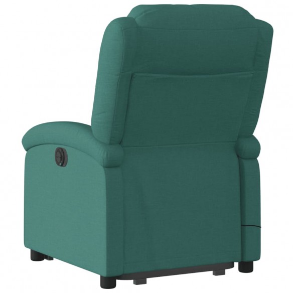 Fauteuil inclinable de massage électrique Vert foncé Tissu