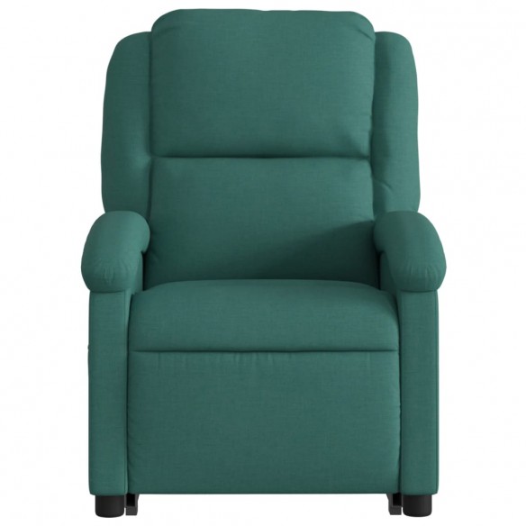 Fauteuil inclinable de massage électrique Vert foncé Tissu