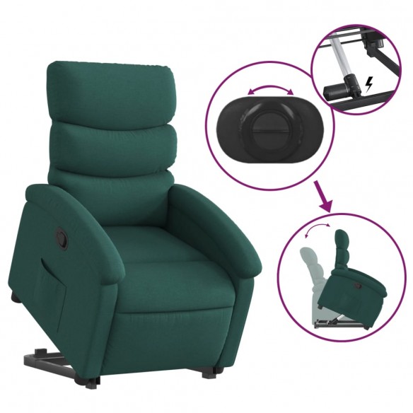 Fauteuil inclinable vert foncé tissu