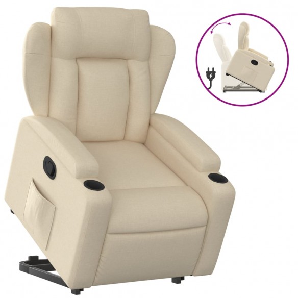 Fauteuil inclinable Crème Tissu