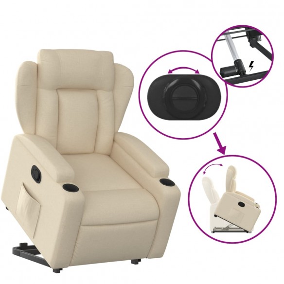 Fauteuil inclinable Crème Tissu