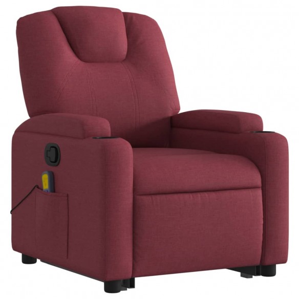 Fauteuil inclinable de massage Rouge bordeaux Tissu