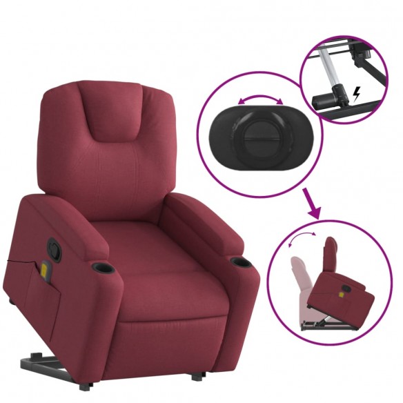 Fauteuil inclinable de massage Rouge bordeaux Tissu