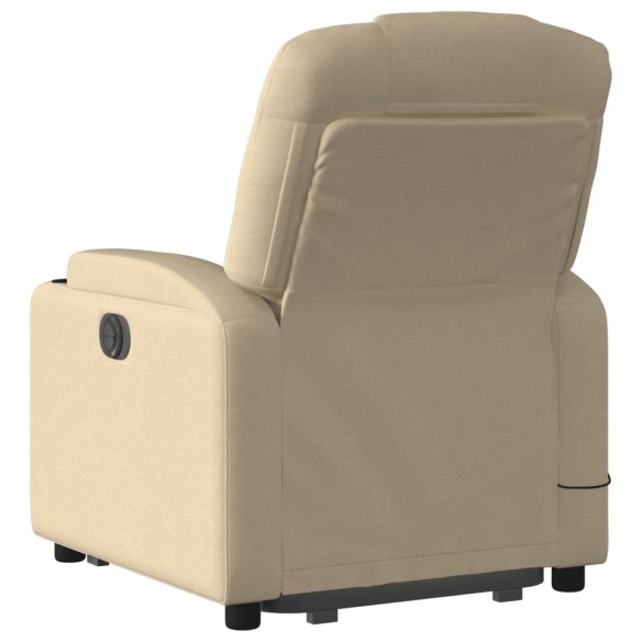 Fauteuil inclinable de massage électrique Crème Tissu