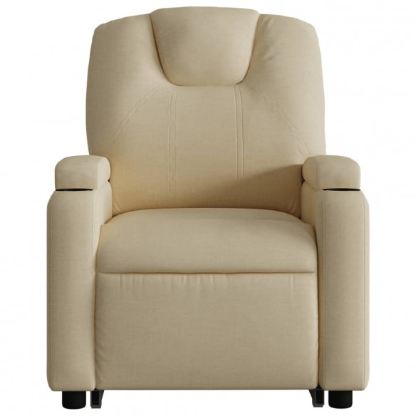 Fauteuil inclinable de massage électrique Crème Tissu