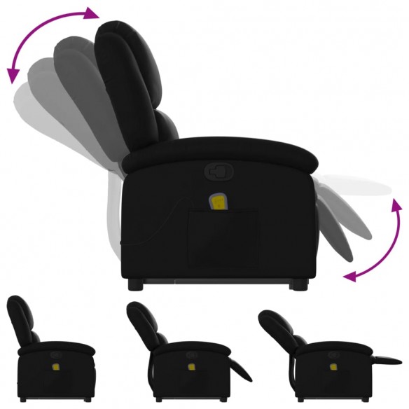 Fauteuil inclinable de massage Noir Similicuir