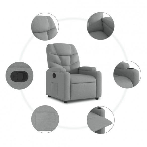 Fauteuil inclinable Gris clair Tissu