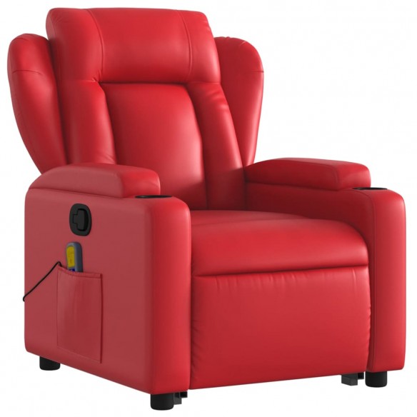 Fauteuil inclinable de massage Rouge Similicuir