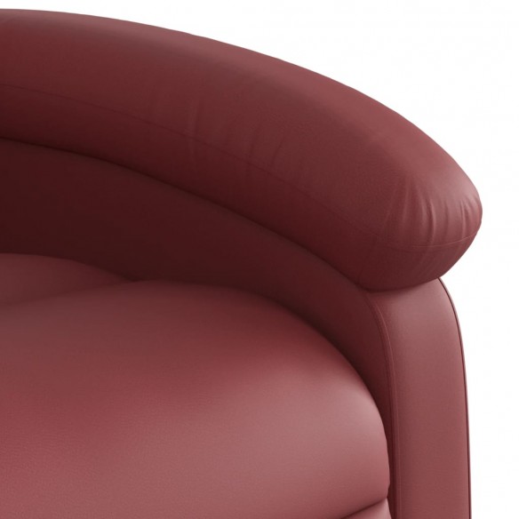 Fauteuil inclinable électrique rouge bordeaux similicuir