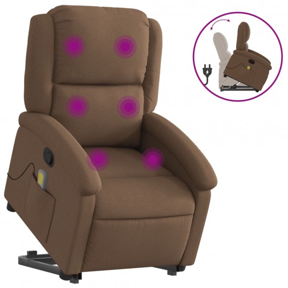 Fauteuil de massage inclinable Marron Tissu