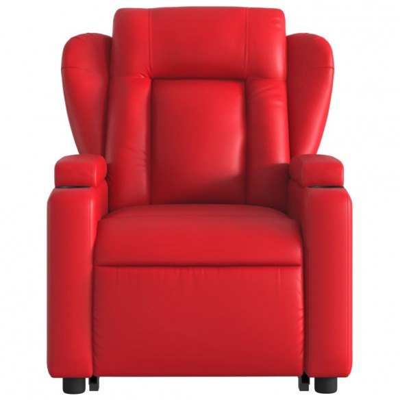 Fauteuil inclinable électrique rouge similicuir