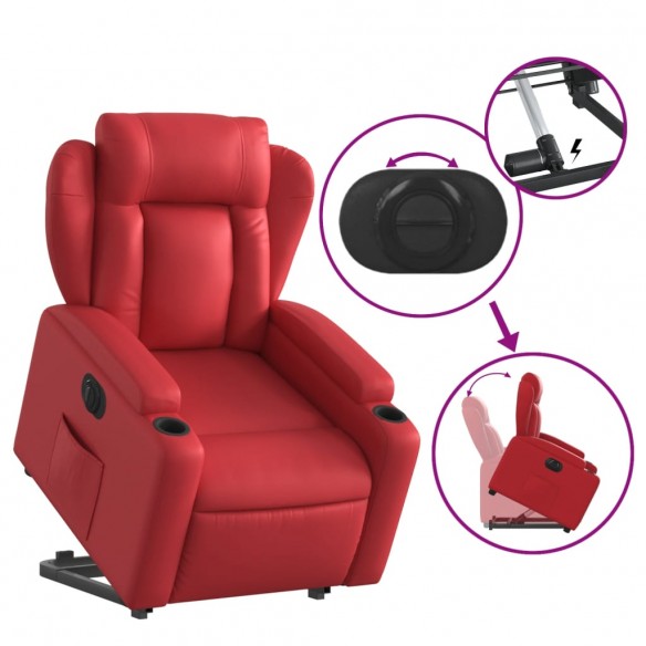 Fauteuil inclinable électrique rouge similicuir