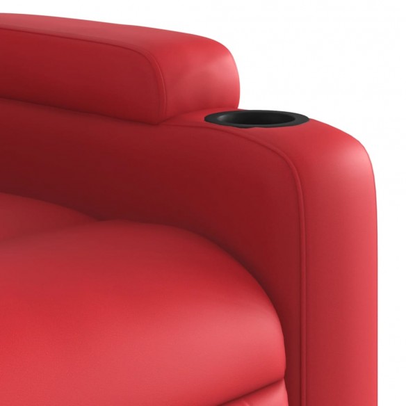 Fauteuil inclinable électrique rouge similicuir