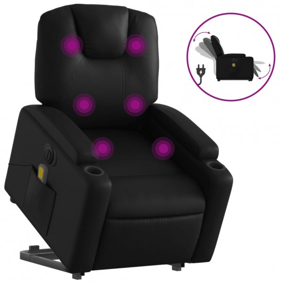 Fauteuil inclinable de massage électrique noir similicuir