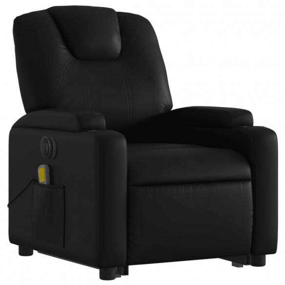 Fauteuil inclinable de massage électrique noir similicuir