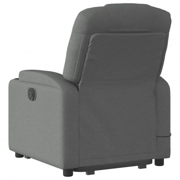 Fauteuil inclinable de massage électrique Gris foncé Tissu