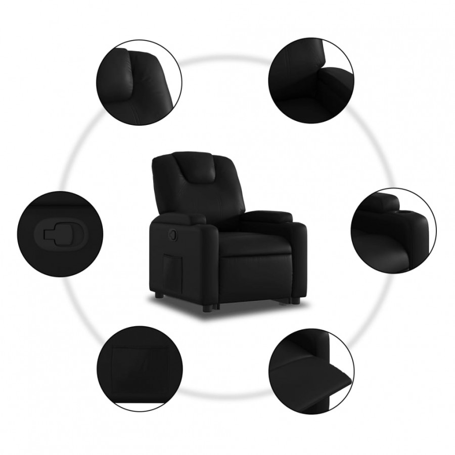 Fauteuil inclinable Noir Similicuir Fauteuil inclinable Noir Similicuir